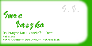 imre vaszko business card